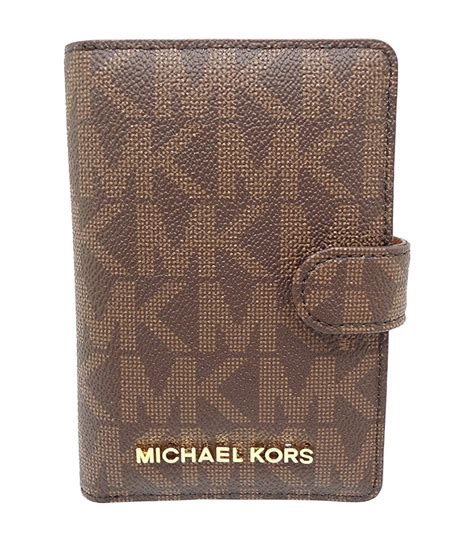 vintage michael kors brown leather wallet with passport sleeve|Michael Kors Passport Wallet .